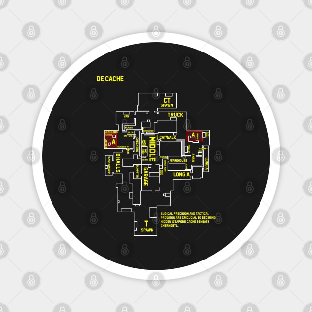 T-Shirt Csgo cache map overview Magnet by mrcatguys